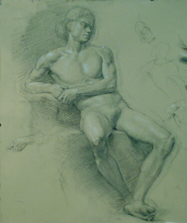 Sitting male nude